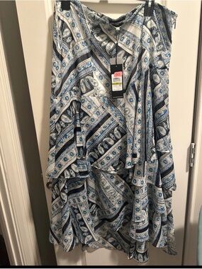 Karl Lagerfeld | Paris Paisley Print Ruffle Maxi Skirt NWT